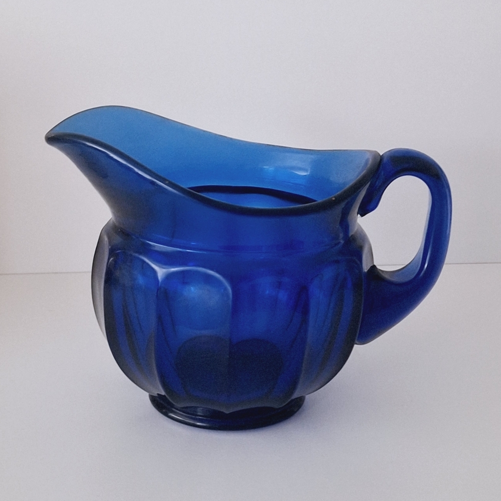 Imperial Old Williamsburg cobalt blue glass pitcher - vintage